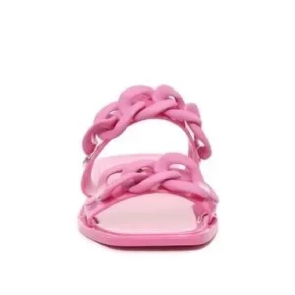 JLO pink jelly slide sandals with chain detail - Picture 2 of 9